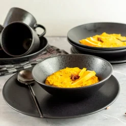 Die moderne Hausfrau Dessertteller-Set, Steinzeug Essential