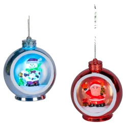 Die moderne Hausfrau 3D-LED-Christbaumkugel Santa