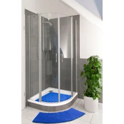 Die moderne Hausfrau Duschmatte „halbrund“ königsblau