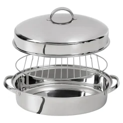 Die moderne Hausfrau Edelstahl-Bräter mit Gittereinsatz, 3 l