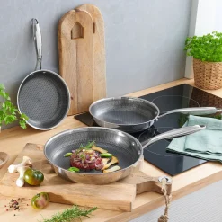 Die moderne Hausfrau Edelstahl-Pfanne „Premium Polygon“ 24 cm