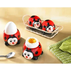 Die moderne Hausfrau Eierbecher, 2 Stück Marienkäfer