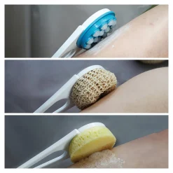 Die moderne Hausfrau Eincremehilfe mit Schwamm- und Sisalaufsatz, 3-teilig