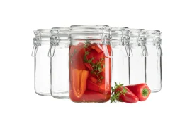 Die moderne Hausfrau Einmachglas mit Deckel, 1,05 l GOTHIKA 6 x Einmachglas