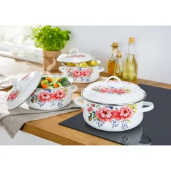 Die moderne Hausfrau Emaille-Topfset 