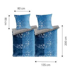 Die moderne Hausfrau 2er Sparset Kuschel-Bettwäsche "Cashmere like“, 4-teilig,135x200 cm