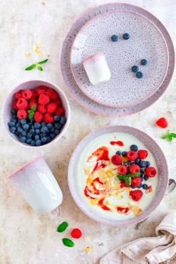 Die moderne Hausfrau Espressobecher-Set, Steinzeug Alpenwiese Beere