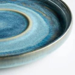 Die moderne Hausfrau Espressotassen-Set, Steinzeug TIEFER SEE Blau / Grün