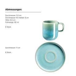 Die moderne Hausfrau Espressotassen-Set, Steinzeug Cordelia Grün