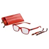 Die moderne Hausfrau Fertig-Lesebrille mit Wechselbügel "rot mit Bügel" +2,5 dpt