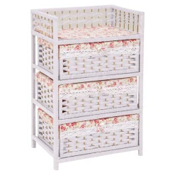 Die moderne Hausfrau Flecht-Kommode „Romantik“ 3 Fächer