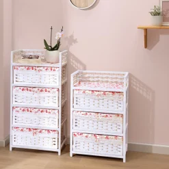 Die moderne Hausfrau Flecht-Kommode „Romantik“ 3 Fächer