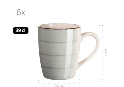 Die moderne Hausfrau Frühstücksgeschirr, Steingut Lumaca Rauchblau