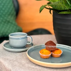 Die moderne Hausfrau Frühstücksset, Steinzeug Candy Blau