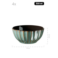 Die moderne Hausfrau Frühstücksset, Steinzeug Confino Petrol