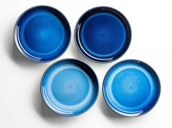 Die moderne Hausfrau Frühstücksset, Steinzeug NIARA Schwarz / Blau