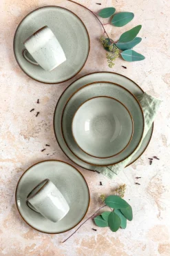 Die moderne Hausfrau Frühstücksset, Steinzeug Smoky's Grün