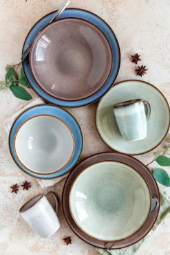 Die moderne Hausfrau Frühstücksset, Steinzeug Smoky's Grün