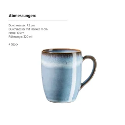 Die moderne Hausfrau Frühstücksset, Steinzeug Smoky's Blau