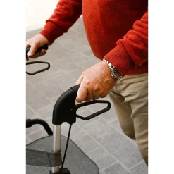 Die moderne Hausfrau Gehhilfe W04 mit Sitztasche, klappbar grau