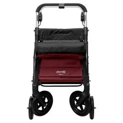 Die moderne Hausfrau Gehwagen, Shopping Trolley R05 mit Tasche und Sitz dunkelrot