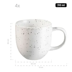 Die moderne Hausfrau Geschirr-Set, Keramik Andoro 4 x Speisteller, 4 x Dessertteller, 4 x Kaffeebecher, 4 x Müslischale