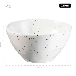 Die moderne Hausfrau Geschirr-Set, Keramik Andoro 4 x Speisteller, 4 x Dessertteller, 4 x Kaffeebecher, 4 x Müslischale