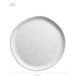 Die moderne Hausfrau Geschirr-Set, Keramik Andoro 4 x Speisteller, 4 x Dessertteller, 4 x Kaffeebecher, 4 x Müslischale