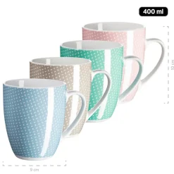 Die moderne Hausfrau Geschirr-Set, Porzellan Kitchen Time II Rosa, Blau, Grün, Beige