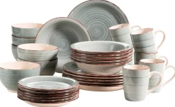 Die moderne Hausfrau Geschirr-Set, Steingut Lumaca Rauchblau