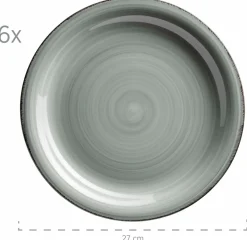 Die moderne Hausfrau Geschirr-Set, Steingut Lumaca Rauchblau