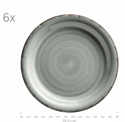 Die moderne Hausfrau Geschirr-Set, Steingut Lumaca Rauchblau