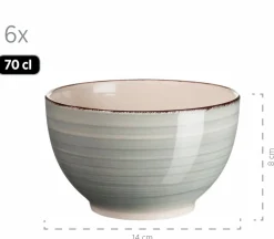 Die moderne Hausfrau Geschirr-Set, Steingut Lumaca Rauchblau