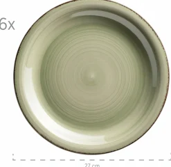 Die moderne Hausfrau Geschirr-Set, Steingut Lumaca Olivgrün