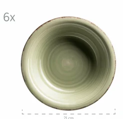 Die moderne Hausfrau Geschirr-Set, Steingut Lumaca Olivgrün