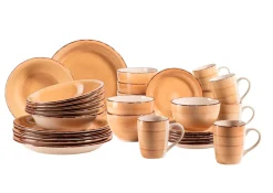 Die moderne Hausfrau Geschirr-Set, Steingut Lumaca Olivgrün