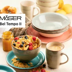 Die moderne Hausfrau Geschirr-Set, Steingut Lumaca Koralle