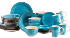 Die moderne Hausfrau Geschirr-Set, Steingut Lumaca Dunkelblau