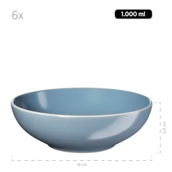 Die moderne Hausfrau Geschirr-Set, Steinzeug Elissa Blau