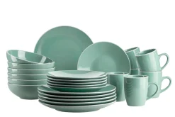 Die moderne Hausfrau Geschirr-Set, Steinzeug Elissa Grün