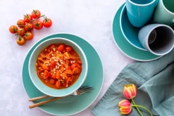 Die moderne Hausfrau Geschirr-Set, Steinzeug Elissa Türkis