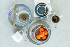 Die moderne Hausfrau Geschirrset, Steinzeug Lunaria Braun