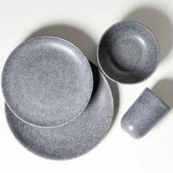 Die moderne Hausfrau Geschirr-Set, Steinzeug Moos'N'Stein Grau