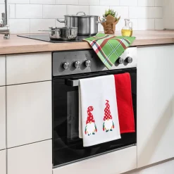 Die moderne Hausfrau Geschirrtuch-Set „Weihnachtswichtel“, 3-teilig