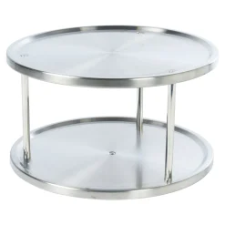 Die moderne Hausfrau Gewürzregal-Schrankrondell "Doppeldecker", Edelstahl, drehbar, stehend