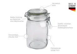 Die moderne Hausfrau Gothika Vorratsglas-Set mit Deckel, Glas 7 x Einmachglas