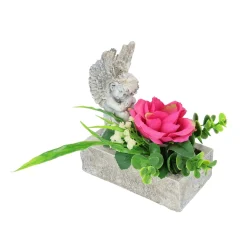 Die moderne Hausfrau Grabgesteck mit Engel