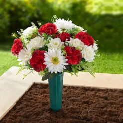 Die moderne Hausfrau Grabvase, 2 Stück