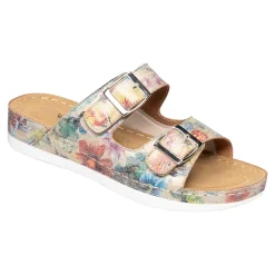 Damen Die moderne Hausfrau Hallux-Klett-Pantolette „Helga“ beige