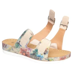 Damen Die moderne Hausfrau Hallux-Klett-Pantolette „Helga“ beige